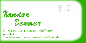 nandor demmer business card
